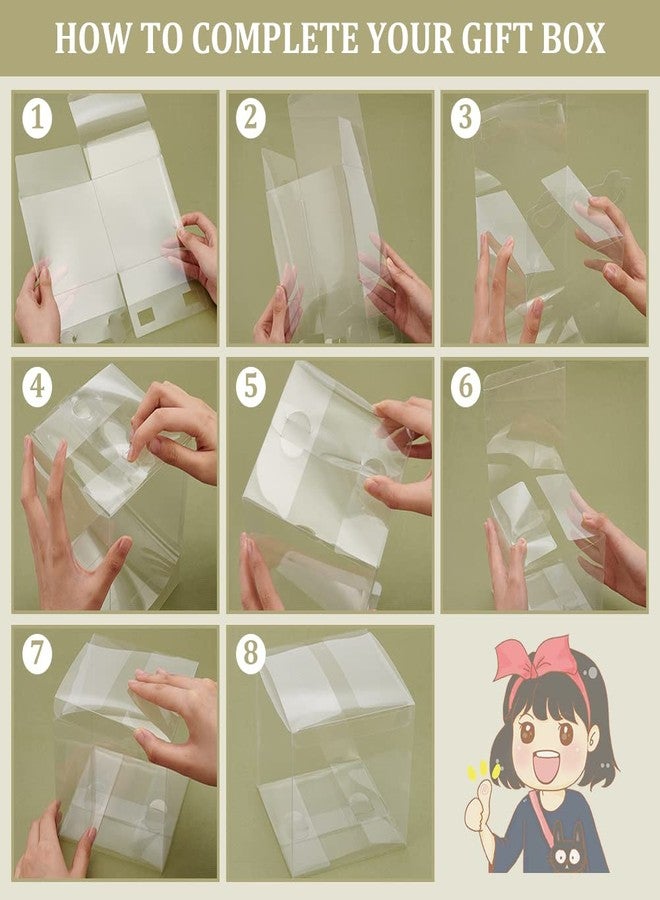 BENECREAT 10PCS Clear Wedding Favour Boxes 5x5x5 Square PVC Transparent Gift Boxes for Candy Chocolate Halloween Christmas Gift Packaging - Image 4